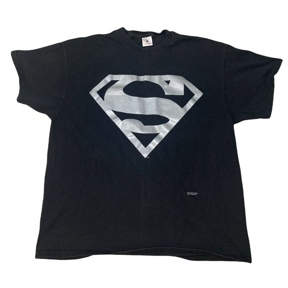 Vtg 1997 Superman DC Comics T-Shirt Size XXL 2XL Superhero Black Silver - Picture 1 of 5